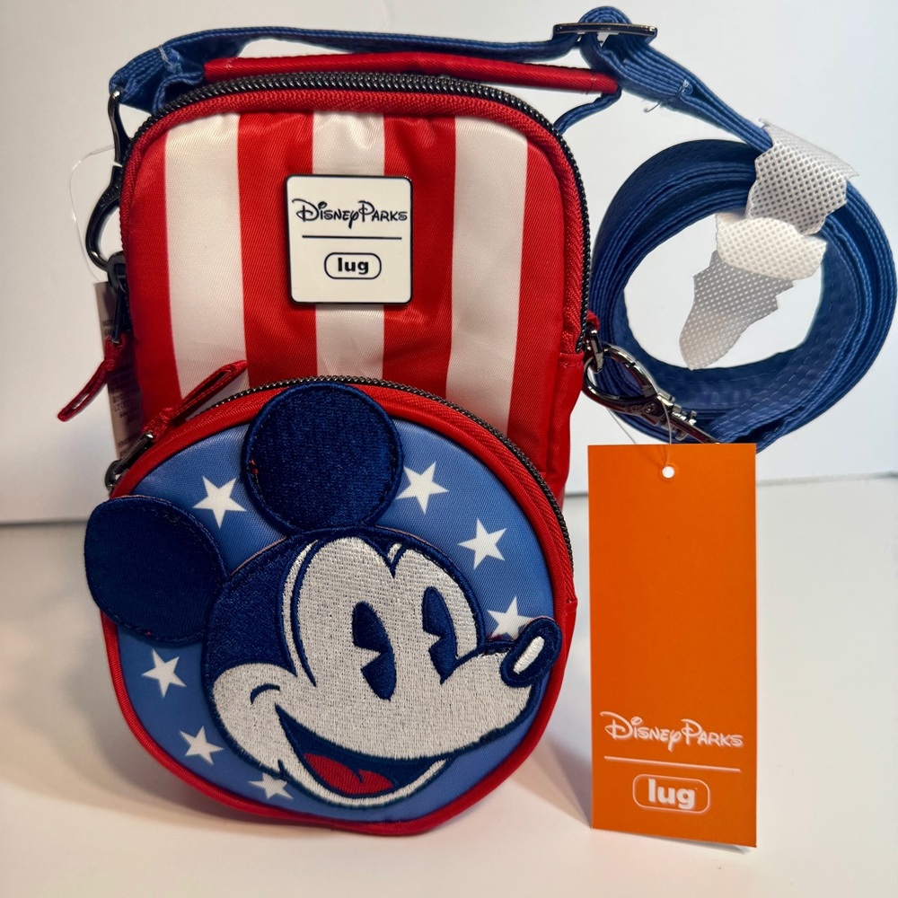 NWT. Lug x Disney Parks Americana Mickey Mouse Lug Mini Skeeter Crossbody Bag